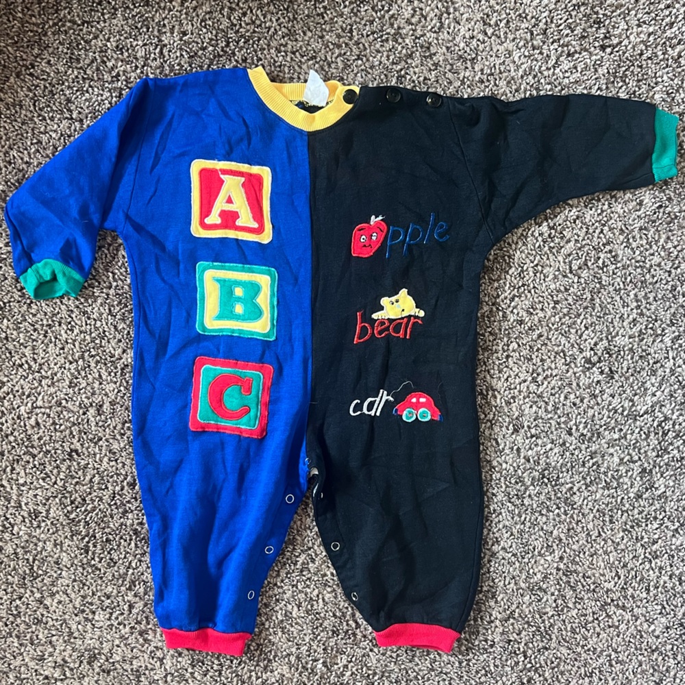 Vintage Bubble Colorful ABC Kids One Piece